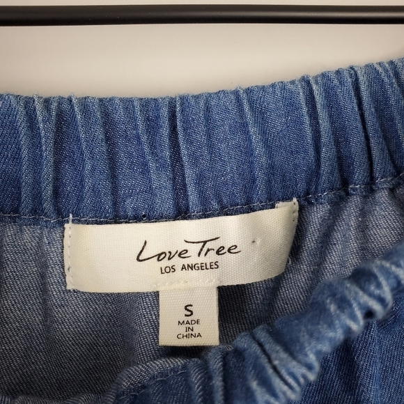 Love Tree Denim Chambray Top Small - Picture 3 of 6